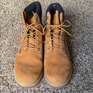 brown unworn timberlands combat boots